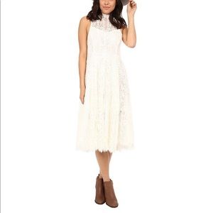 Free People White Lace Midi Dress Size XS